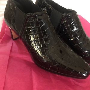 Brighton black patent leather bootie perfect condition